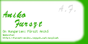 aniko furszt business card